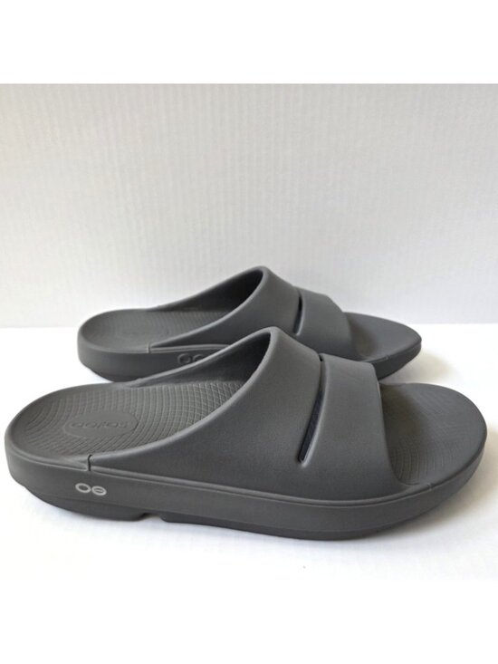 Oofos Ooahh Slide Sandals Mens 11 Gray Recovery Comfort Shoes Womens 13 main image 9